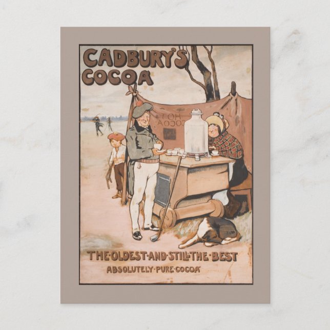 Vintage Cadbury's Kakao-reklam Vykort (Framsida)