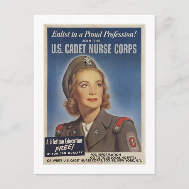 Vintage Cadet Nurses Vykort (Framsida)