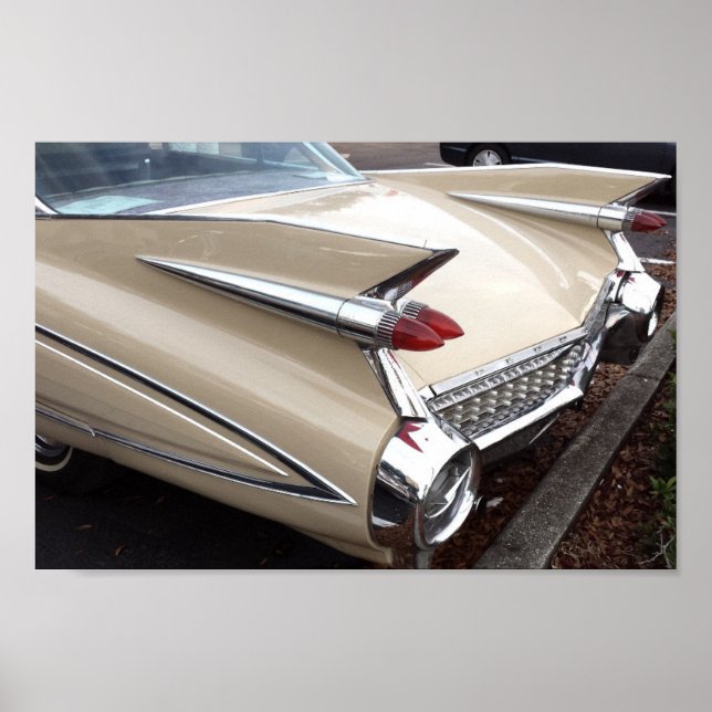 Vintage Cadillac Fleetwood Fins Poster (Framsidan)