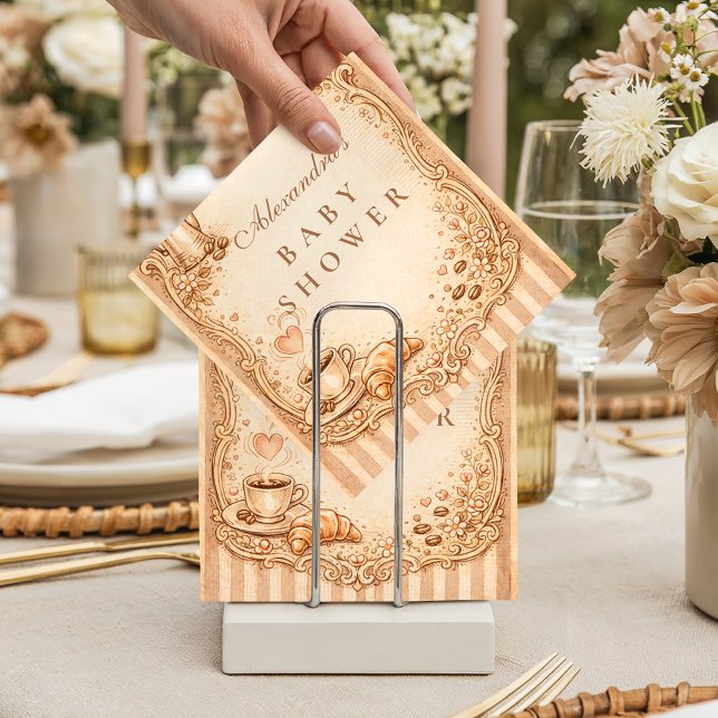 Vintage Café Baby Shower Pappersservett (Skapare uppladdad)