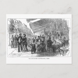 Vintage Cafe Boulevard Montmartre Paris vykort