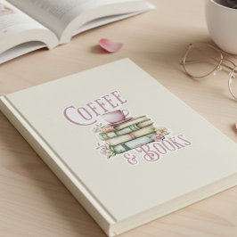 Vintage Cafe Coffee and Books Blommig  Klistermärken