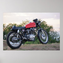 Vintage Cafe Racer Brat-motorcykel från 70 s 2 Poster