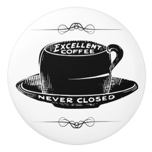 Vintage cafékaffe, keramiskt knop knopp
