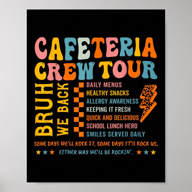 Vintage Cafeteria Crew School Lunch Dam Cafeteria Poster (Framsidan)