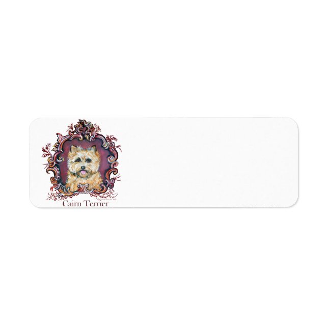 Vintage Cairn Terrier Returadress Etikett (Framsidan)