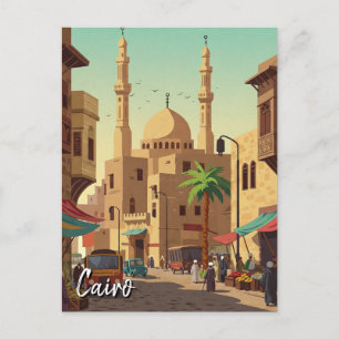 Vintage Cairo Egypten Travel Vykort