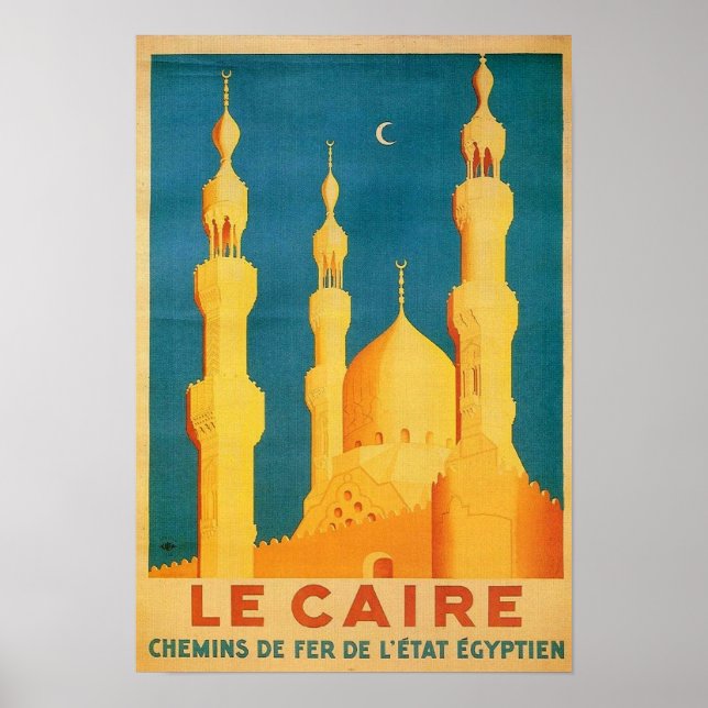 Vintage Cairo Travel Advertisement Poster (Framsidan)