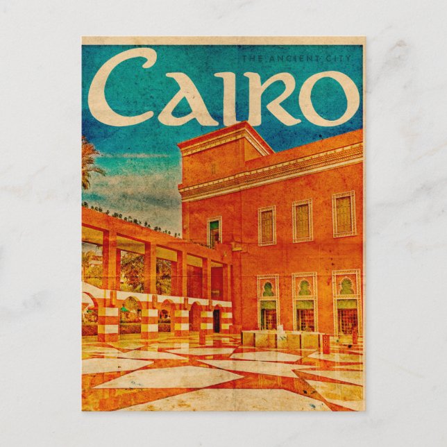 Vintage Cairo Travel Postcard Vykort (Framsida)