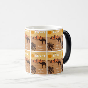 Vintage Cairo Travel - Pyramids Magisk Mugg