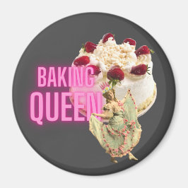 Vintage Cake Baking Queen Fridge Magnet