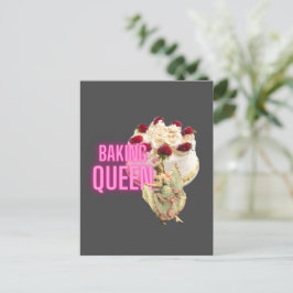 Vintage Cake Baking Queen Vykort