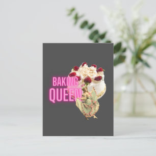 Vintage Cake Baking Queen Vykort