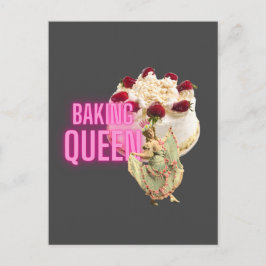 Vintage Cake Baking Queen Vykort