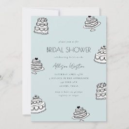 Vintage Cake Bridal Shower Invitation Inbjudningar