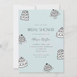 Vintage Cake Bridal Shower Invitation Inbjudningar