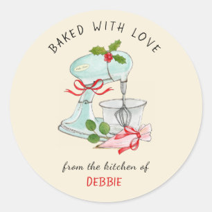 Vintage Cake mixer Bakers Helgdag Runt Klistermärke