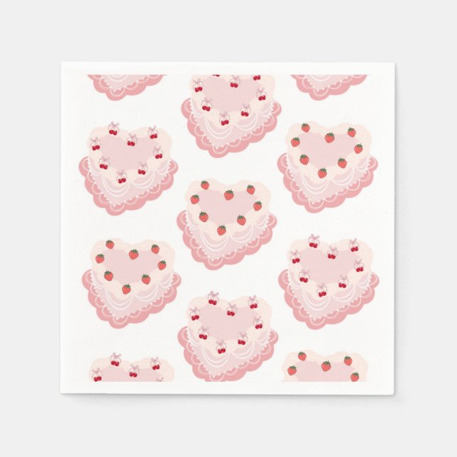 Vintage cake napkin  pappersservett (Framsidan)