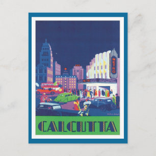 Vintage Calcutta Kolkata Indien Vykort