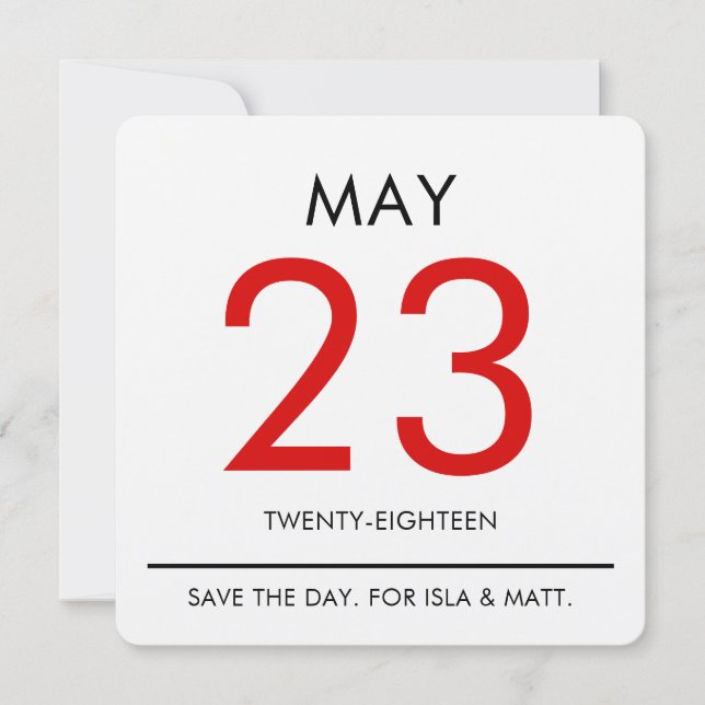 Vintage Calender | Spara datumet (Framsida)