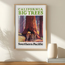 Vintage California Big Träd Southern Pacific Poster