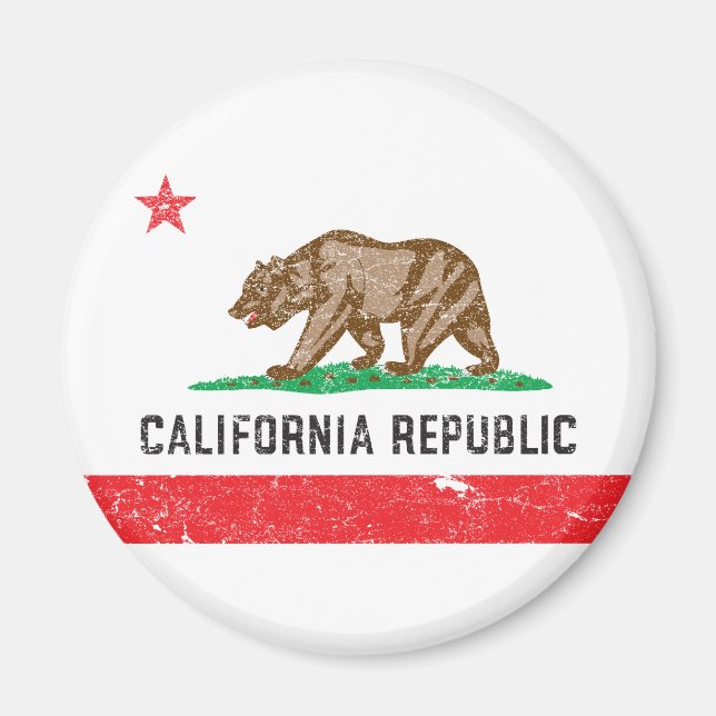 Vintage California Flagga Magnet (Framsidan)