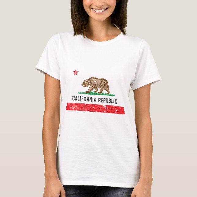 Vintage California Flagga Tee Shirt (Framsida)