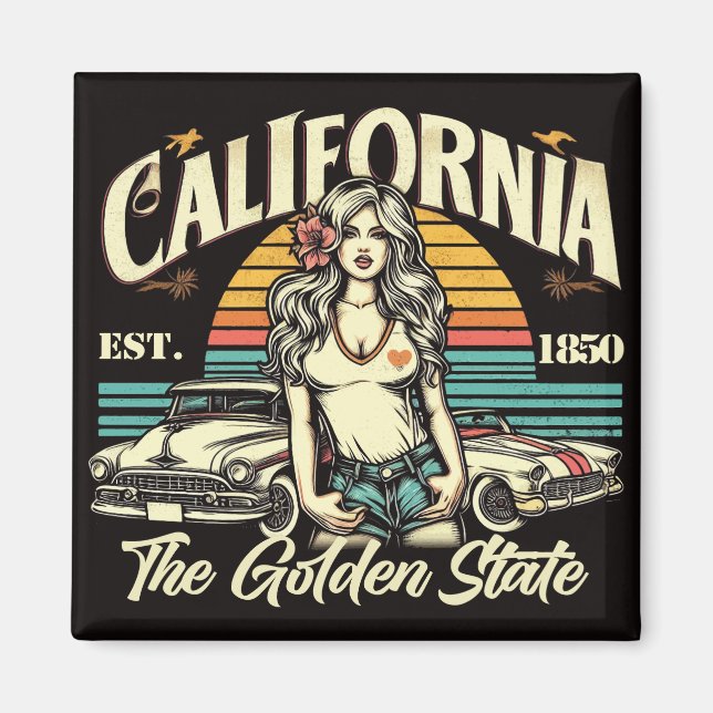 Vintage California Girl Magnet (Framsidan)