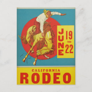 Vintage California Rodeo-vykort Vykort