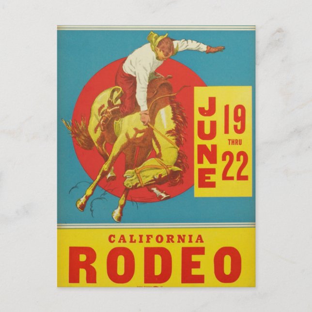 Vintage California Rodeo-vykort Vykort (Framsida)