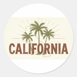 Vintage California Sweatshirt | Retro Palm Tree St Runt Klistermärke