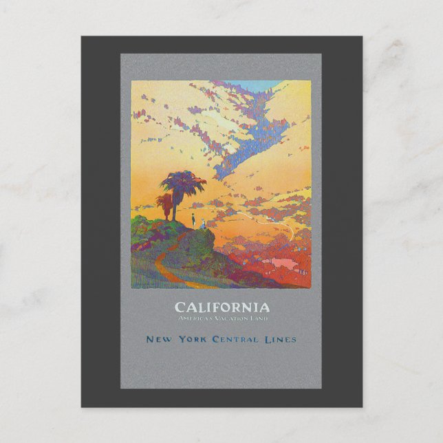 Vintage California Travel Poster Vykort (Framsida)