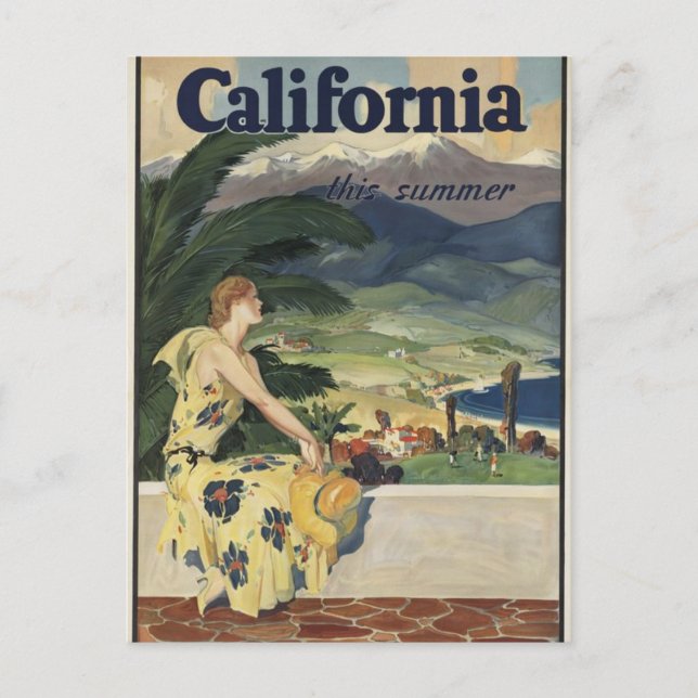 Vintage California vycard Vykort (Framsida)