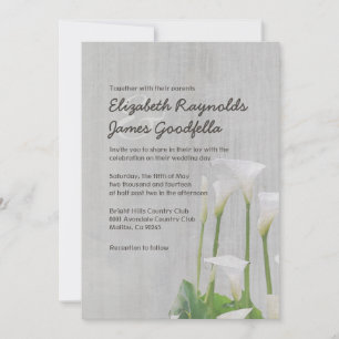 Vintage Calla Lillies bröllopsinbjudningar Inbjudningar