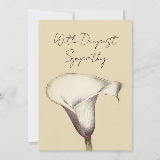 Vintage Calla Lily Blommigt Sympathy Card Kort (Framsida)