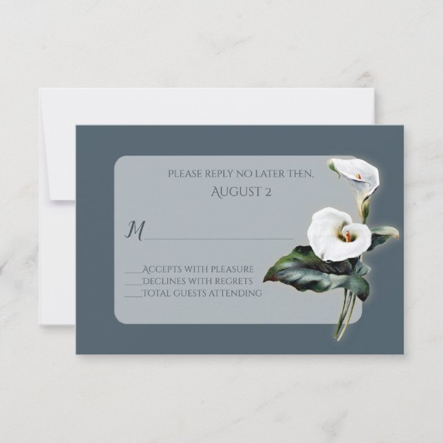 Vintage Calla Lily Bröllop OSA Card Kort (Framsida)