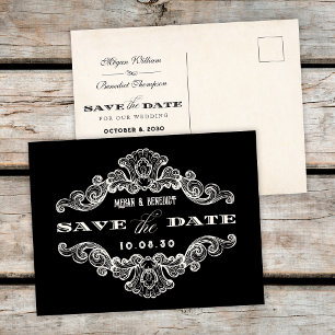 Vintage calligraphy gothic bröllop Postcard Vykort