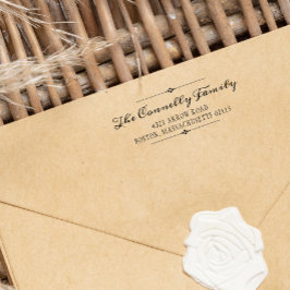 Vintage Calligraphy Namn & Adress Självfärgande Stämpel
