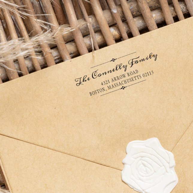 Vintage Calligraphy Namn & Adress Självfärgande Stämpel (Skapare uppladdad)