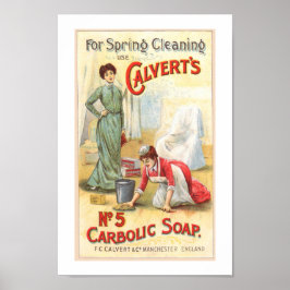 Vintage Calverts Carbolic No.5 Soap Advertisement Poster