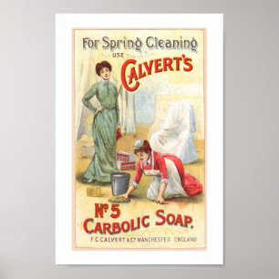 Vintage Calverts Carbolic No.5 Soap Advertisement Poster