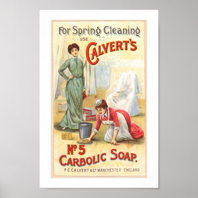 Vintage Calverts Carbolic No.5 Soap Advertisement Poster (Framsidan)