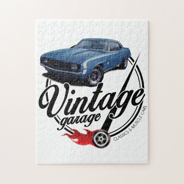 Vintage Camaro Anpassningsbar-garage Pussel (Vertikal)