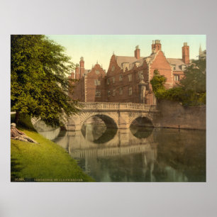 Vintage Cambridge England, St Johns överbryggar Poster