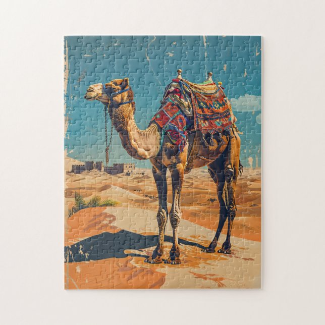 Vintage Camel Retro Desert Art Pussel (Vertikal)
