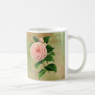 Vintage Camellia Fransk Botanical Kaffemugg