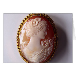 Vintage Cameo Women silhouette Hälsningskort