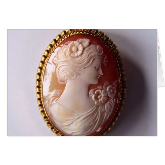 Vintage Cameo Women silhouette Hälsningskort (Framsidan Horizontal)