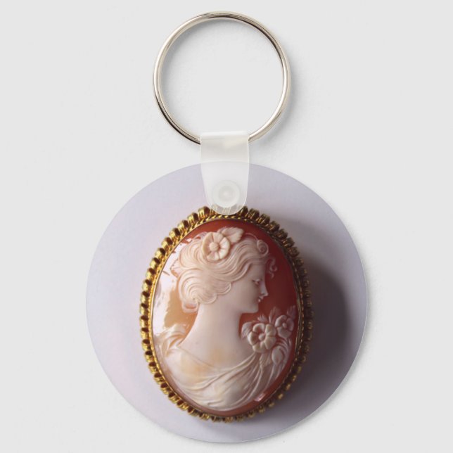 Vintage Cameo Women silhouette Nyckelring (Framsida)