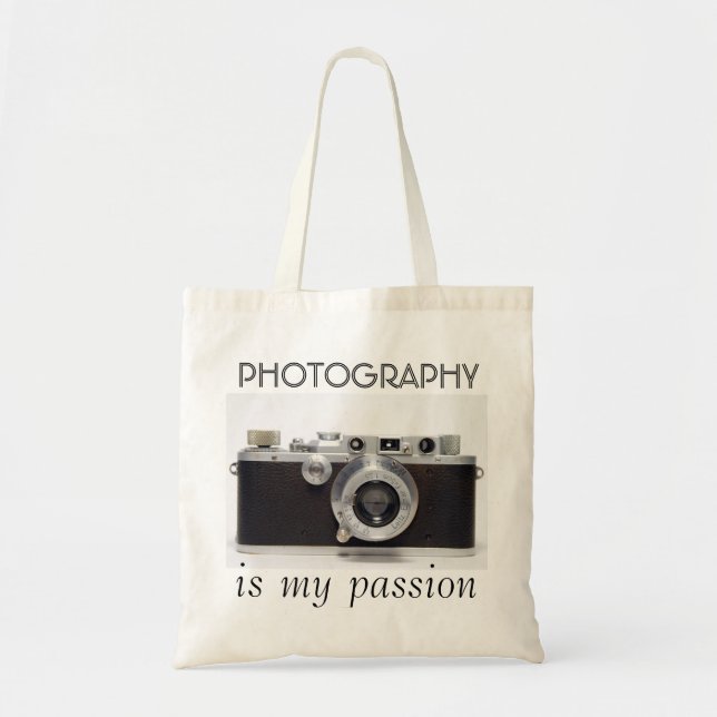 VINTAGE CAMERA 12 German Rangefinder Tote Bag Tygkasse (Framsidan)